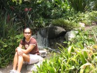 Pei at Jungle Falls in Huntington Garden