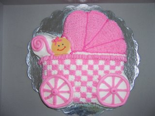 cake of baby in stroller carriage