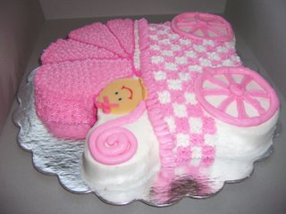 pink baby cake carriage