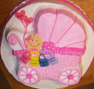 shower cake of baby in stroller