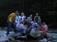 Group in riverbed