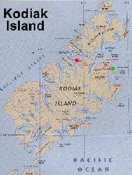 Kodiak Map with hightlights