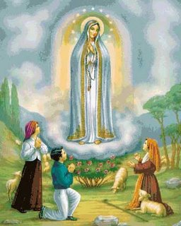 Aparción de Maria a tres pastores en Fatima