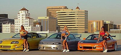 sports cars babes posing