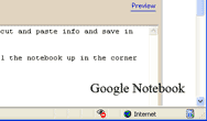 Image of Google Notebook Snapshot Icon, Bottom Corner of Screen.