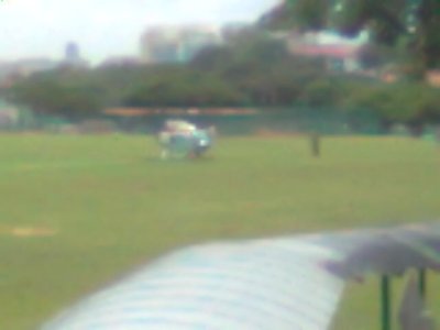 Close-up shot of the helicopter.