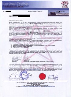 Fraudulent Starline Cruise Appointment Letter