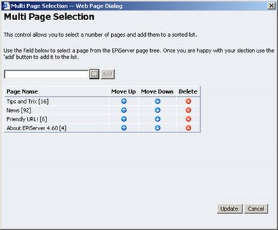 Multipage property editing dialog