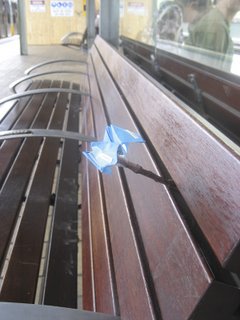 paper flower, station seat
