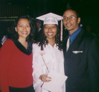 Ex-wife Crystal, Jazmyne the Graduate, and Papa Jahaka on Graduation Day, 2K3
