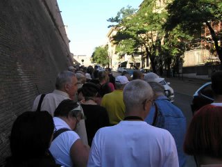 Half way through queue for Vatican museums
