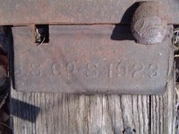 Dated steel plate from tracks