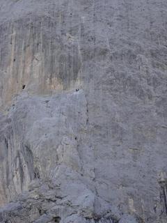 Closeup of climbers on the east face