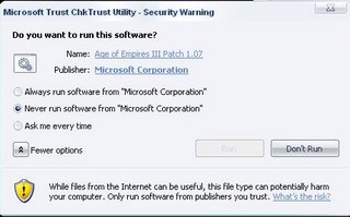 Funny Picture - Never run software from Microsoft Corporation again