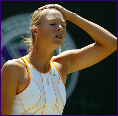 Maria Sharapova in the heat of Wimbledon 2005