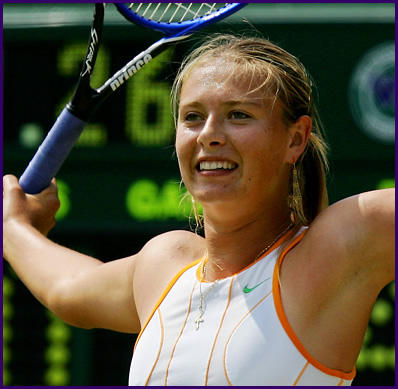 Maria Sharapova is expressing her happiness in the 2005 Wimbledon