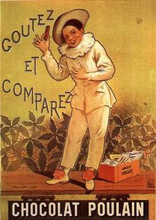 poulain dark chocolate promotional antique poster