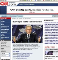 Bush Urges End to Cartoon Violence