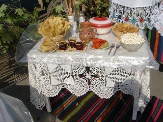Food table at wine festival