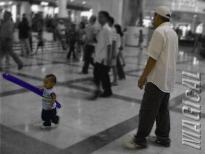 Father and son playing at the Glorietta Activity Center