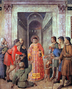 St. Lawrence Distributing Alms - by Fra Angelico - Chapel of Nicholas V - the Vatican