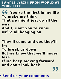 lyrics from Embrace's song