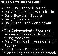 Rooney headlines