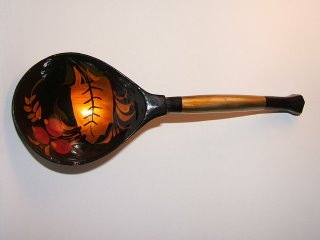 Lacquered spoon from Russia