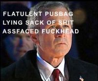 flatulent pusbag lying sack of shit assfaced fuckhead