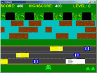 Ribbit. Frogger, a cool game which I played on old Apple computers