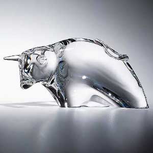 Glass art - cow with horn