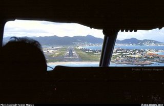 Princess Juliana Airport from pilot view