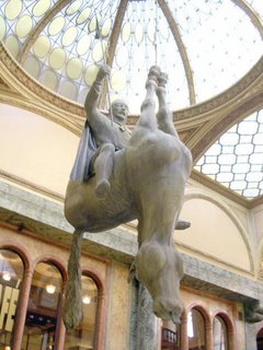 sculpture St. Vaclac riding a dead horse