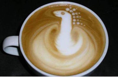 enjoy a cup of coffee with nice decorated art
