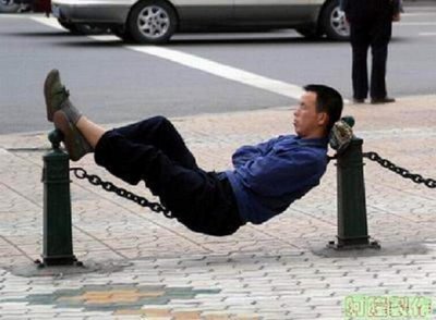 taking nap on chain