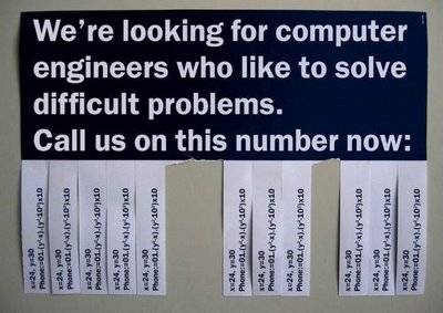 computer engineer advertisement with pull-it number