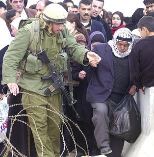 israeli soldier with kheffiyah man