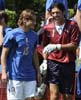 Contrairement aux matchs qu'il disputait en championnat avec son équipe de la Juve, le gardien italien Gianluigi Buffon (à gauche, ici avec Totti), ne pourra pas compter sur l'aide complice des arbitres