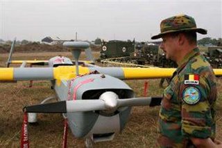 A Belgain Hunter UAV on display in Kinshasa