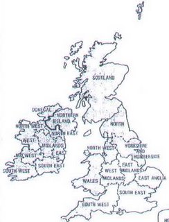 The regions of the UK, circa 1975