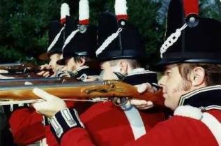 Red coats and muskets - left to the military establishment, one somethimes thinks, these would still be frontline equipment