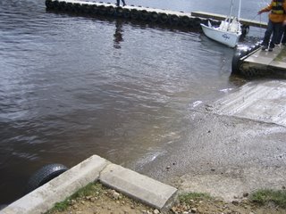 water at the top of the slipway