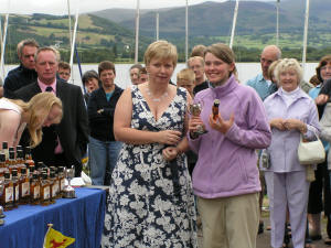 Alice receives a trophy at Bass Week 2006