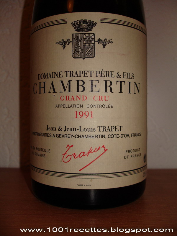 1001 Recettes: Grand vin de Bourgogne: Chambertin