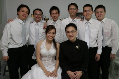 Malcolm's & Eileen's Wedding - Eileen & Malcolm with Brother Gang