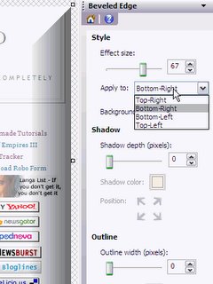 Beveled effect