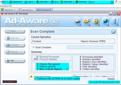 Roboform adaware scan