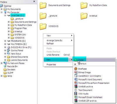 Create Signature folder