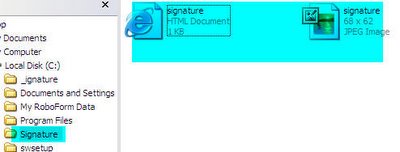 Paste signature files