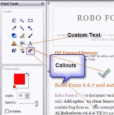Paint tools in Snagit